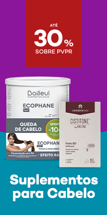 Suplemetos para cabelo com destaque promocional at&eacute; 30% sobre pre&ccedil;o de Venda ao P&uacute;blico Recomendado